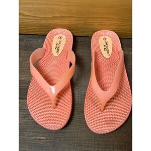 Charles Albert New‎ York Pink Woven Flip Flops Thong Sandals Women's Size 8